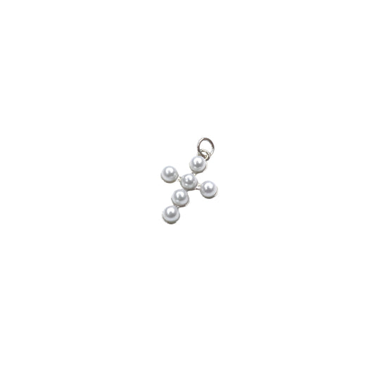 Dainty Pearl Cross Pendant