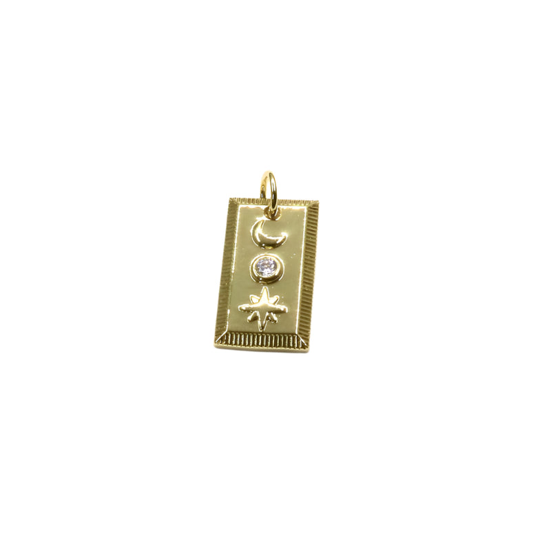 Celestial tarot card pendant