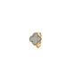 Gold ring with a white stone on a white background