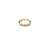 Gold ring with colorful gemstones on a white background