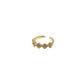 Gold ring with small stones on a white background