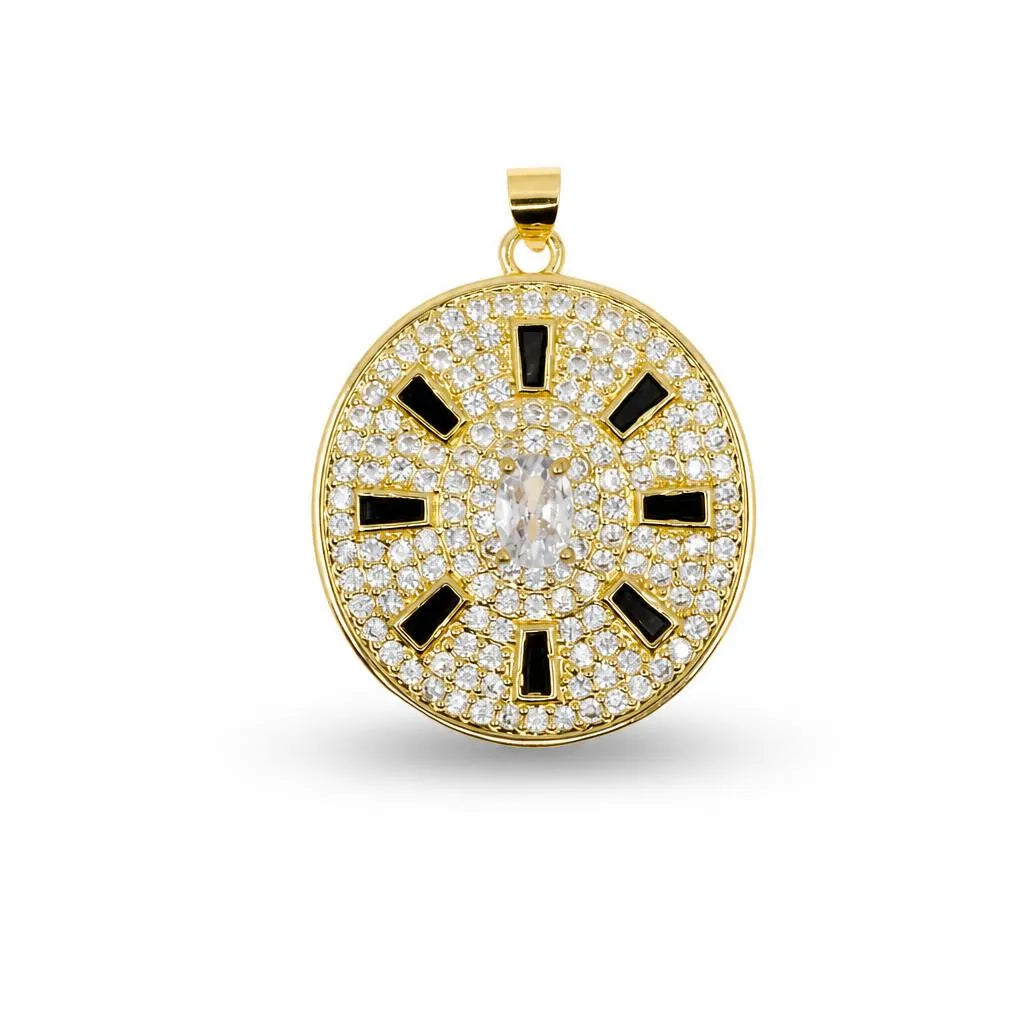 Black & White Radiance Medallion Pendant