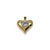 GOLD HEART PENDANT WITH RAISED HEART - SHAPED CUBIC ZIRCONIA & SPARKLE ACCENTS