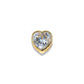 GOLD HEART CHARM WITH SPARKLING CUBIC ZIRCONIA
