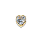 GOLD HEART CHARM WITH SPARKLING CUBIC ZIRCONIA