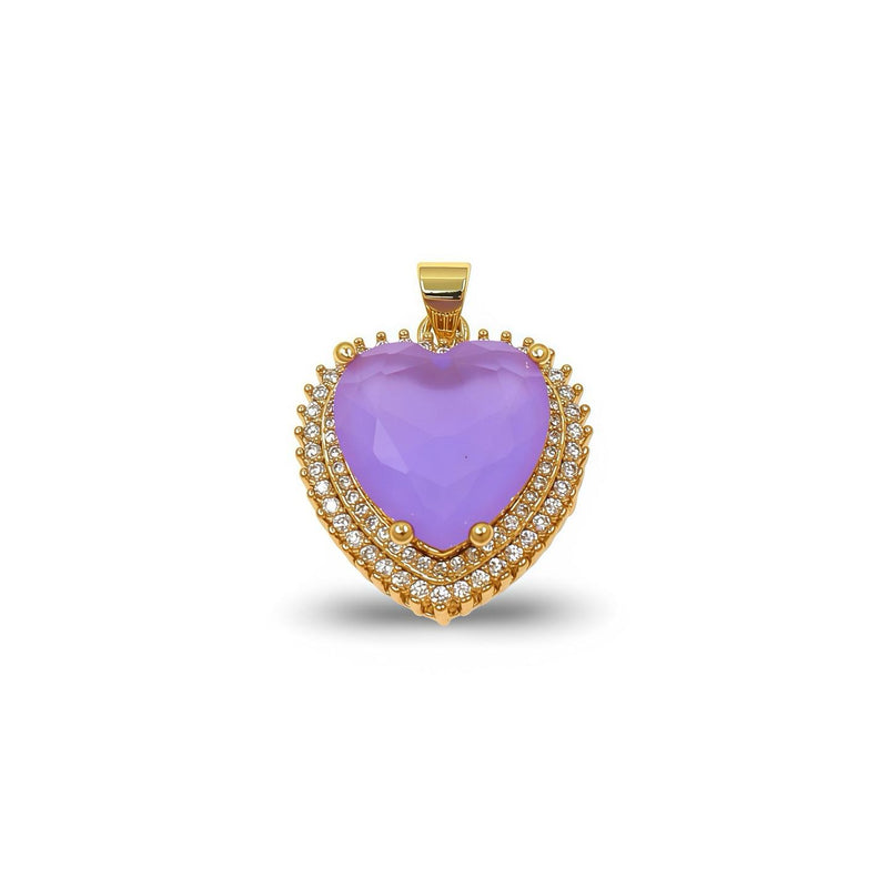 Luxury double halo heart pendant