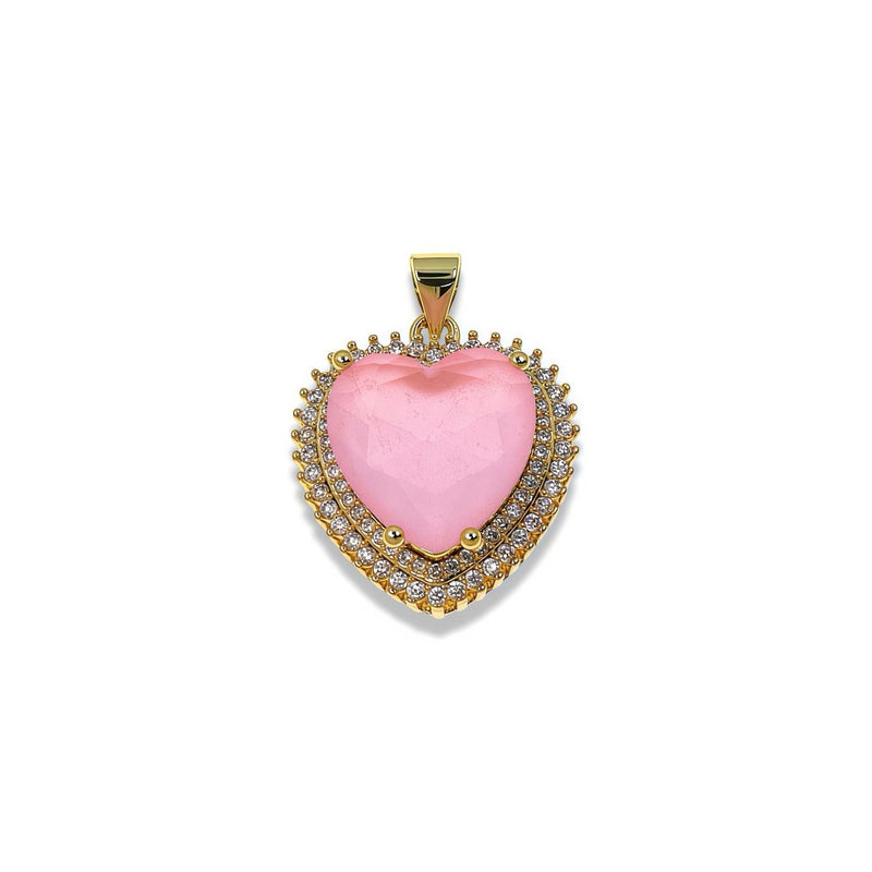 Luxury double halo heart pendant