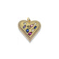 FLAT GOLD HEART PENDANT- MULTISHAPE COLOR ZIRCONIA INLAY