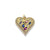 FLAT GOLD HEART PENDANT- MULTISHAPE COLOR ZIRCONIA INLAY
