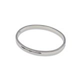 SILVER HINGED BANGLE WITH ZIRCONIA DETAIL