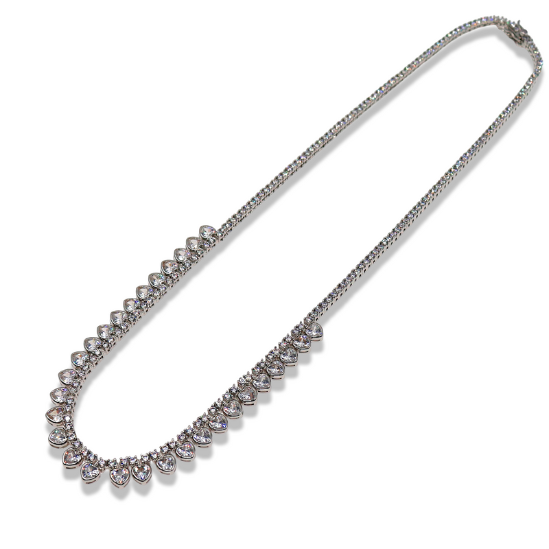 HEART ZIRCONIA TENNIS NECKLACE