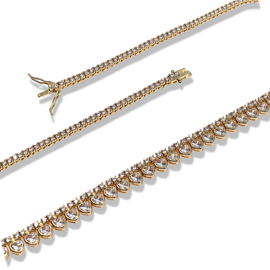 Heart Zirconia Tennis Necklace