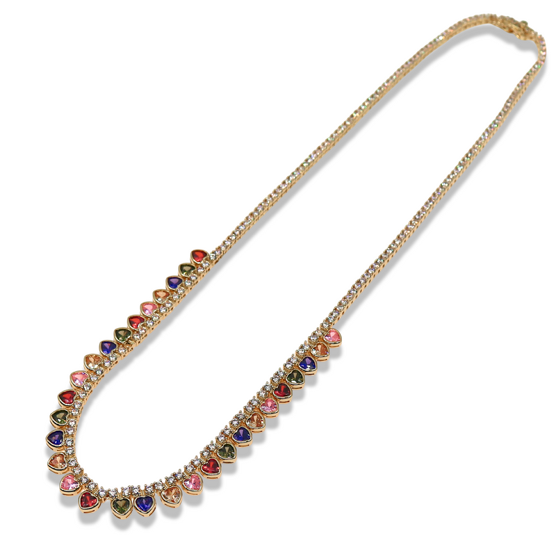HEART ZIRCONIA TENNIS NECKLACE