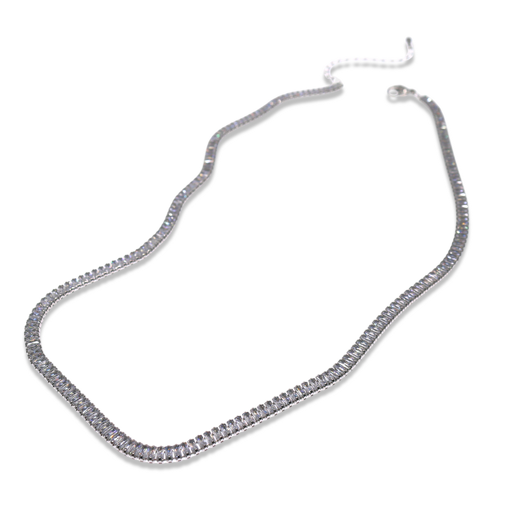 delicate zirconia tennis necklace