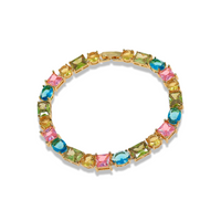 GEOMETRIC ZIRCONIA TENNIS BRACELET