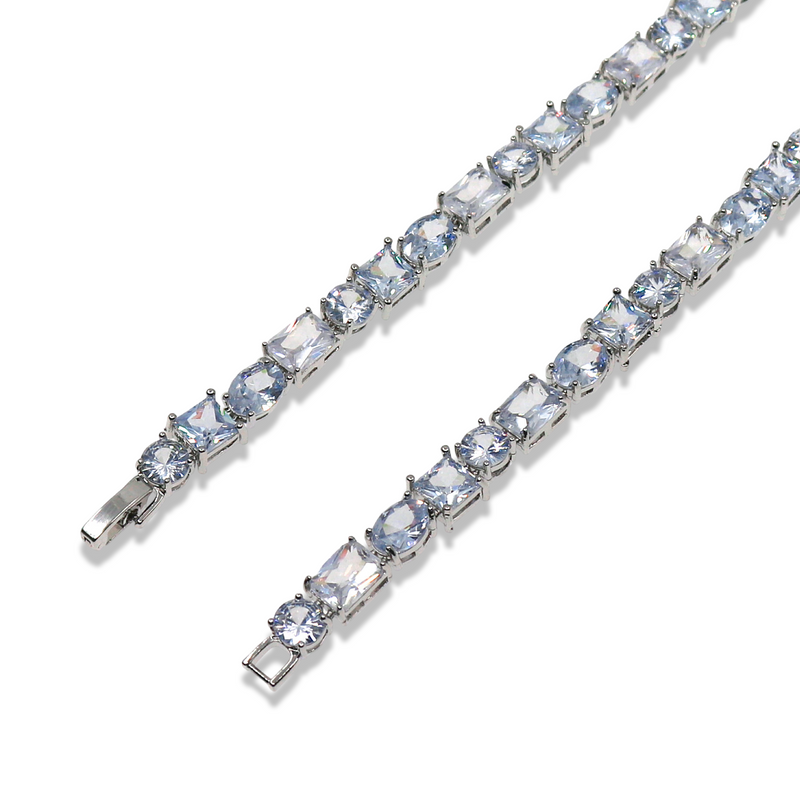 GEOMETRIC ZIRCONIA TENNIS NECKLACE