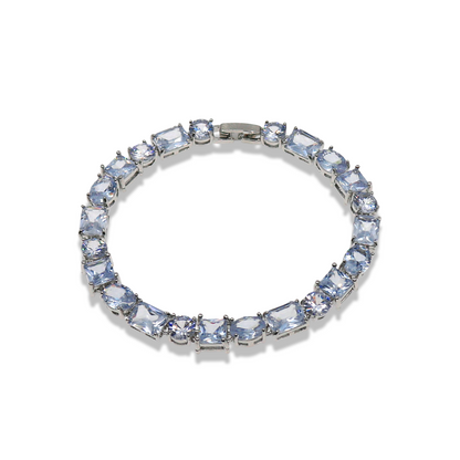 Geometric Zirconia Tennis Bracelet SLV
