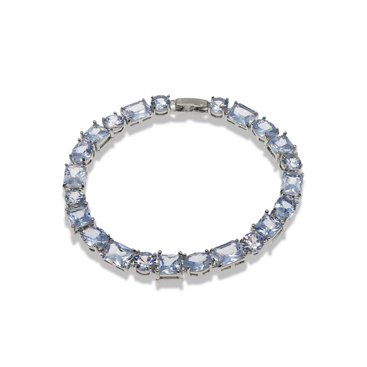 Geometric Zirconia Tennis Bracelet SLV