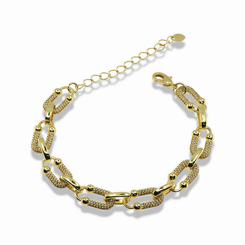 Gold Pavé Link Bracelet