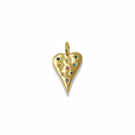 MINI  GOLD HEART CHARM WHIT MULTICOLOR
