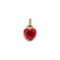 ENAMEL  HEART CHARM WITH MATCHING STONE CENTER