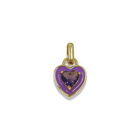 ENAMEL  HEART CHARM WITH MATCHING STONE CENTER