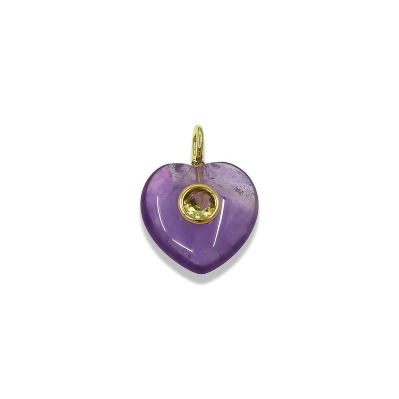 Heart- shaped pendant with natural stone