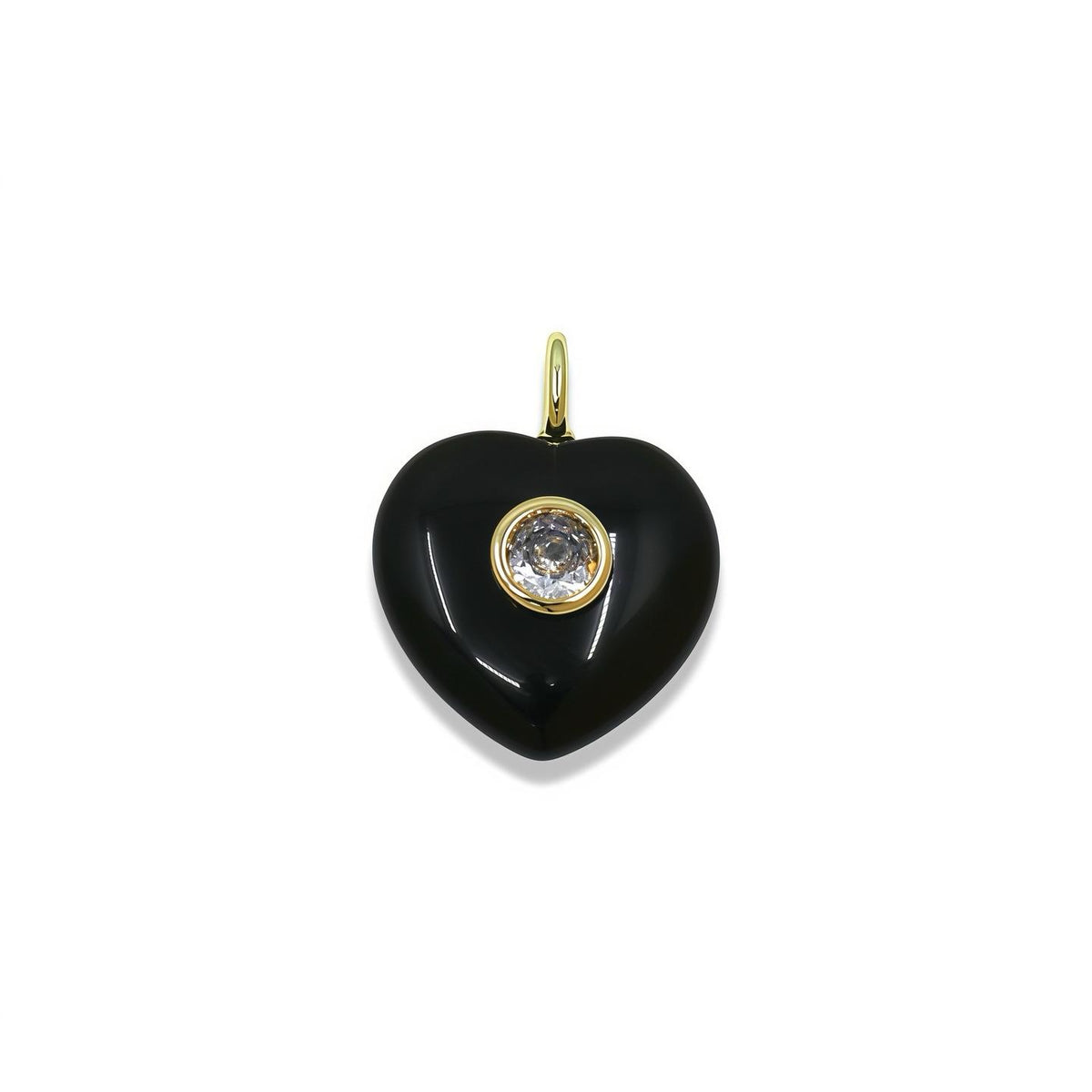 Heart- shaped pendant with natural stone