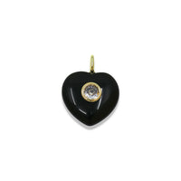 Heart- shaped pendant with natural stone