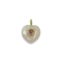 Heart- shaped pendant with natural stone