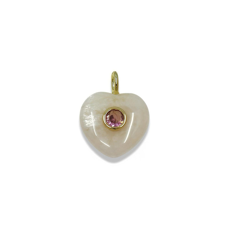 HEART- SHAPED PENDANT WITH NATURAL STONE