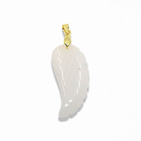 Quartz Angel Wing Pendant With 14k Gold Plated Bail