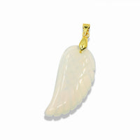Quartz Angel Wing Pendant With 14k Gold Plated Bail