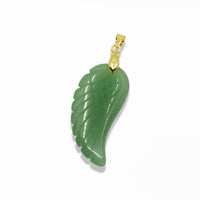 Quartz Angel Wing Pendant With 14k Gold Plated Bail