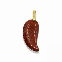 Quartz Angel Wing Pendant With 14k Gold Plated Bail