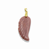 Quartz Angel Wing Pendant With 14k Gold Plated Bail