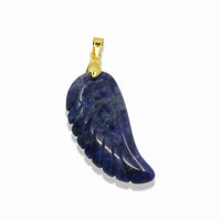 Quartz Angel Wing Pendant With 14k Gold Plated Bail