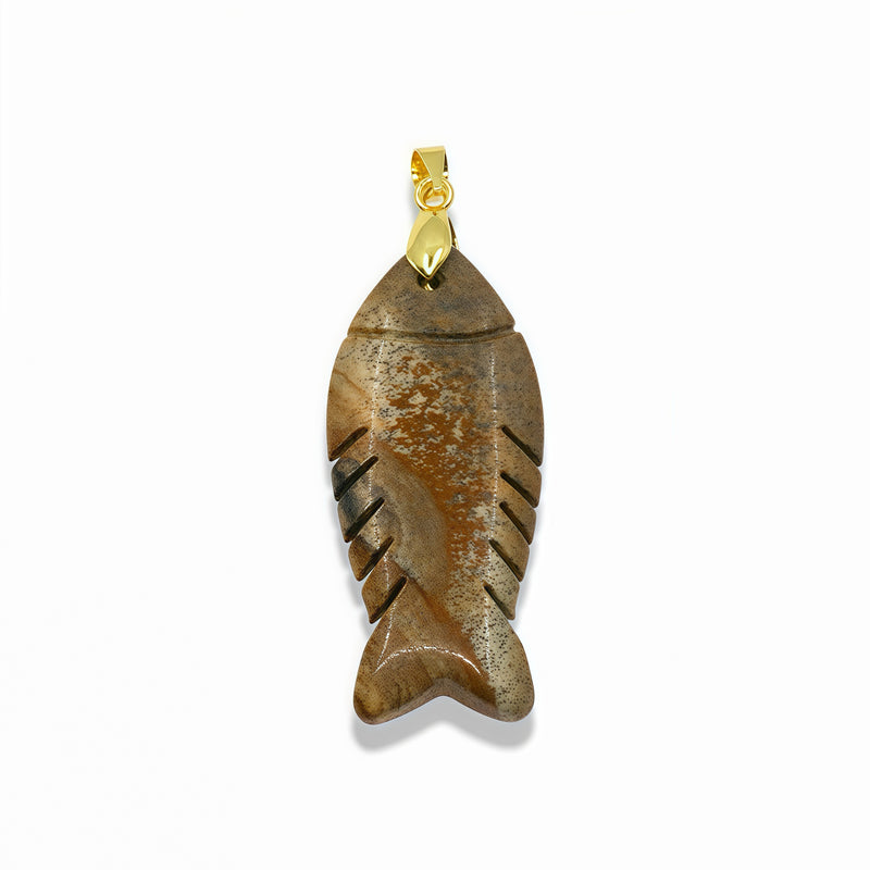 Quartz Fish Pendant With 14k Gold Plated Bail