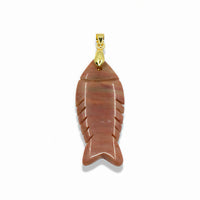 Quartz Fish Pendant With 14k Gold Plated Bail