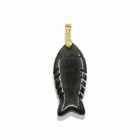 Quartz Fish Pendant With 14k Gold Plated Bail