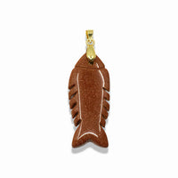 Quartz Fish Pendant With 14k Gold Plated Bail