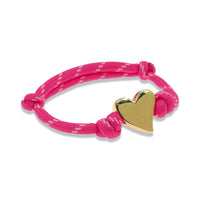 ADJUSTABLE CORD BRACELET WITH GOLD HEART