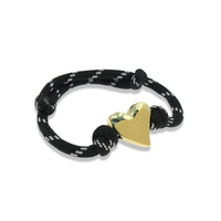 ADJUSTABLE CORD BRACELET WITH GOLD HEART