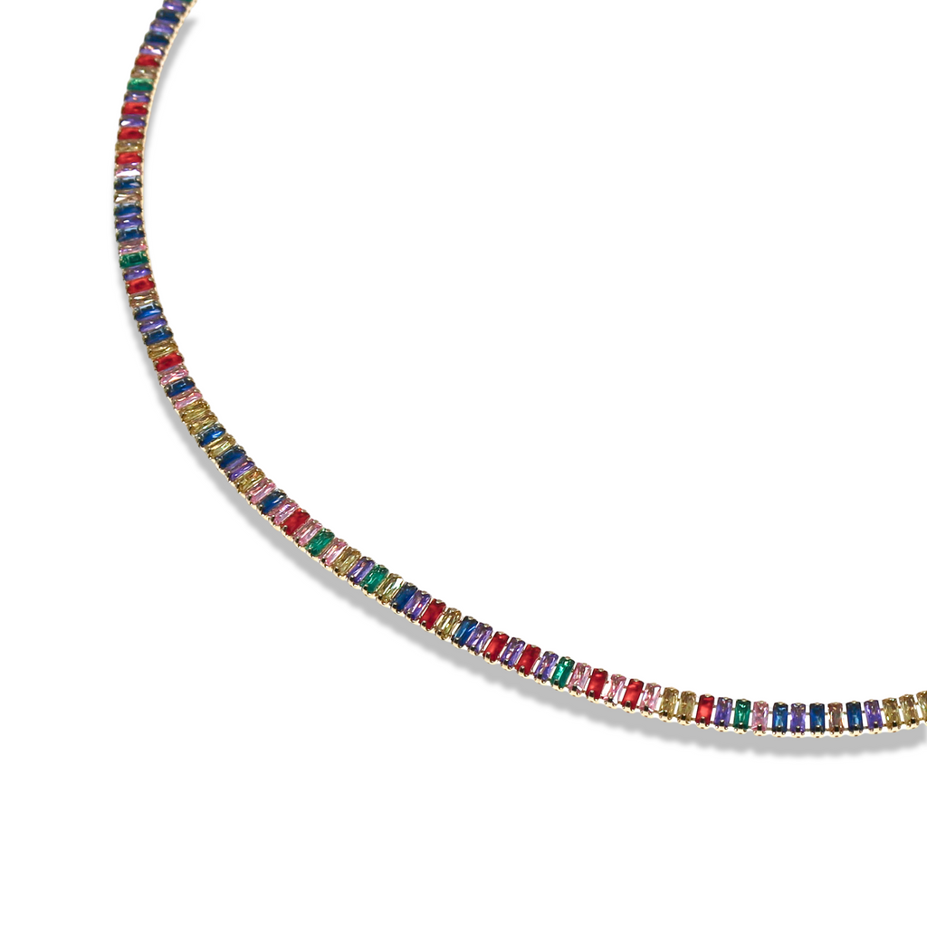 delicate zirconia tennis necklace