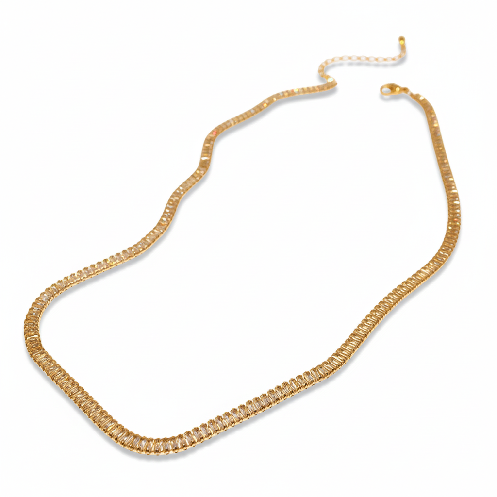 delicate zirconia tennis necklace