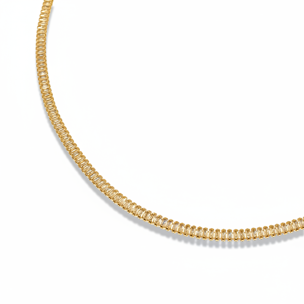 delicate zirconia tennis necklace
