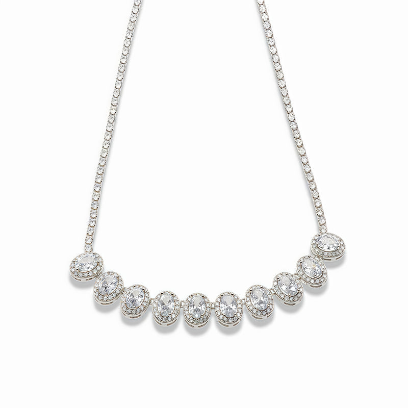 Oval Cubic Zirconia Necklace & Earring Set