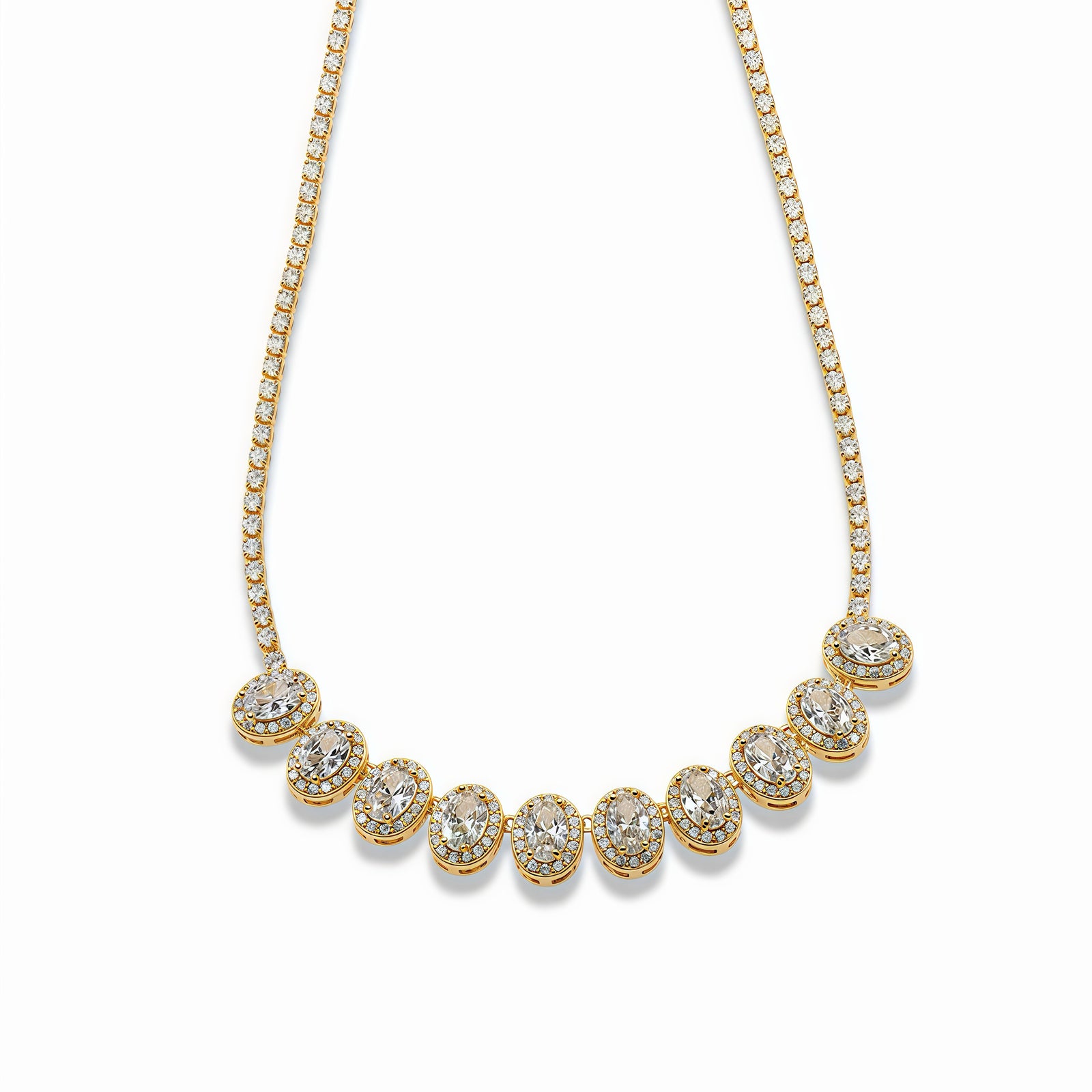 Oval Cubic Zirconia Necklace & Earring Set