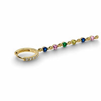 Rainbow Chain Huggie Single Earring – 14K Gold Filled