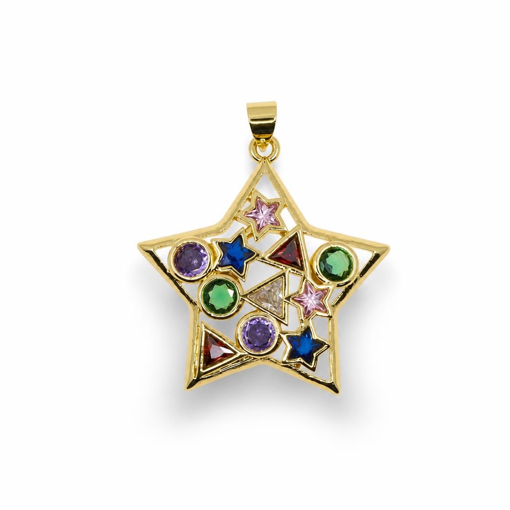 Celestial Rainbow Star Pendant – 14K Gold Fill